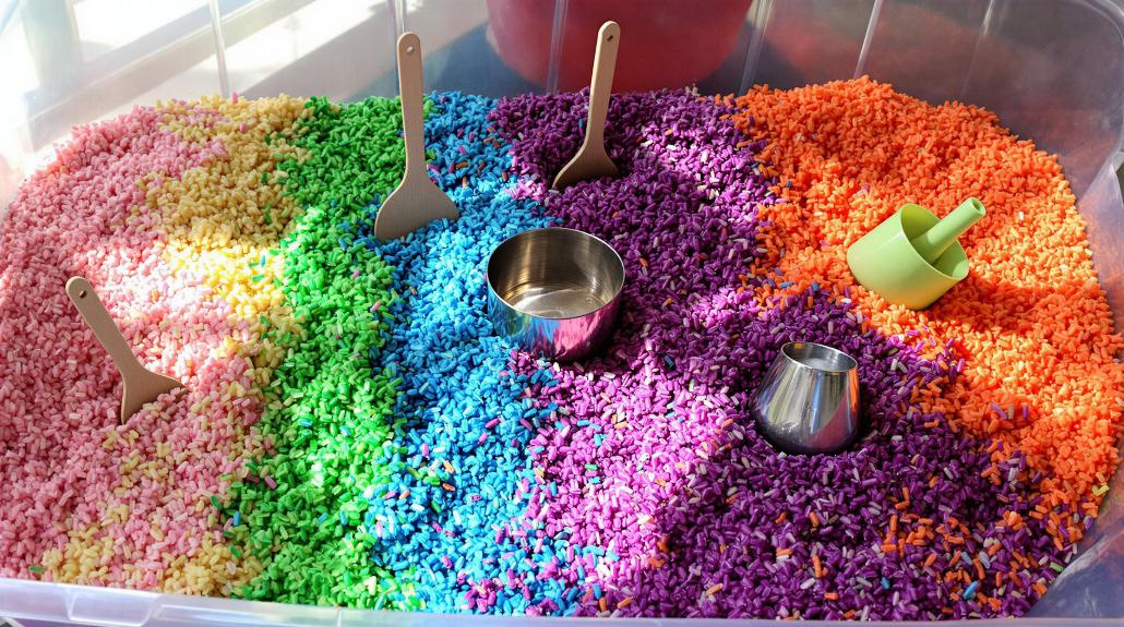 colorful grains storage container