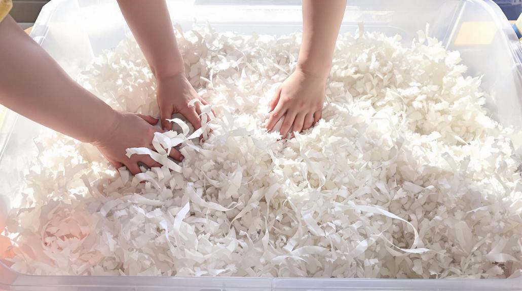 recycling shredded paper container