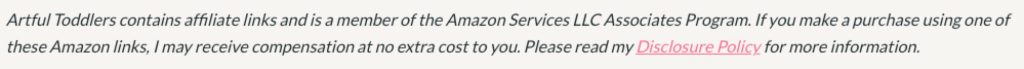 amazon affiliate disclosure