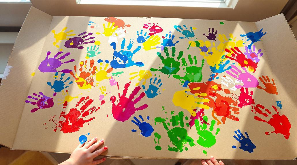 art on cardboard surface