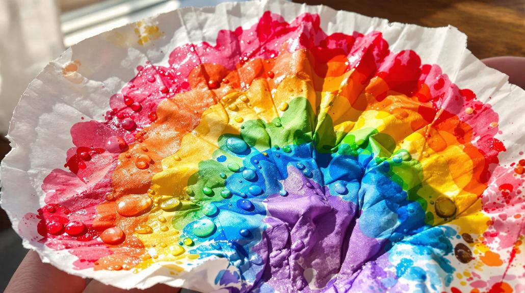colorful coffee filter experiments
