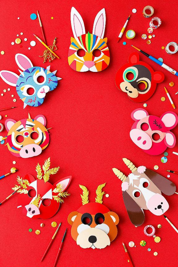 festive zodiac animal masks