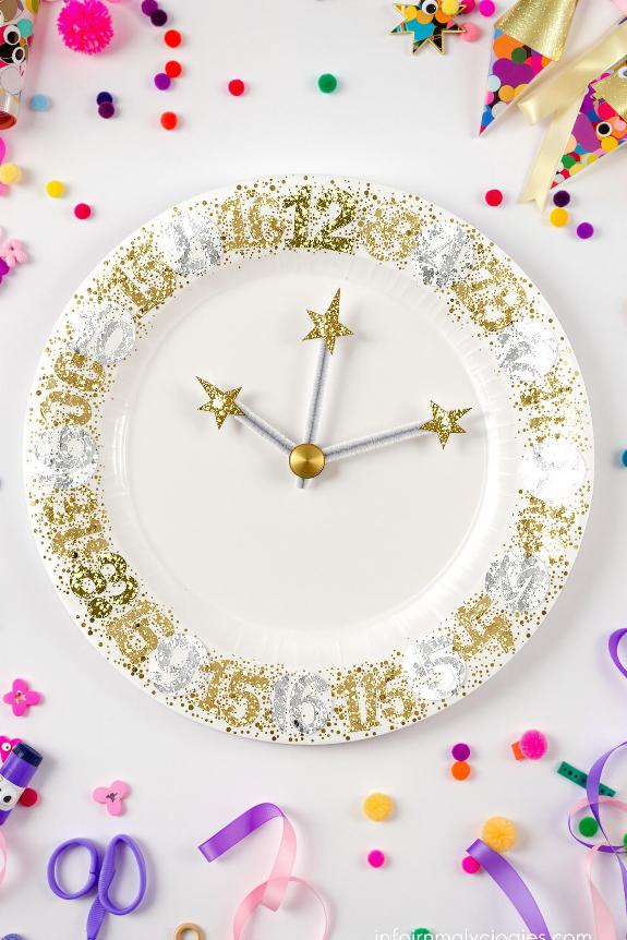 shiny clock with plates