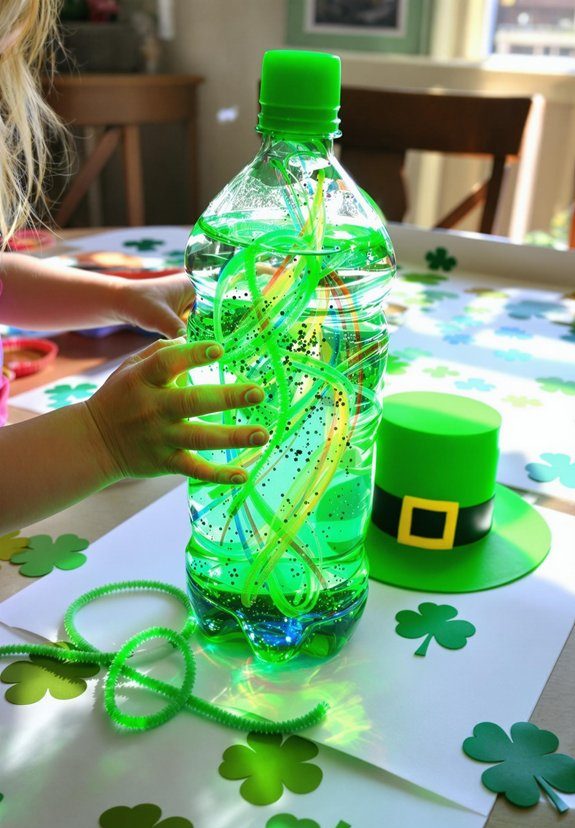 colorful sensory bottle activity