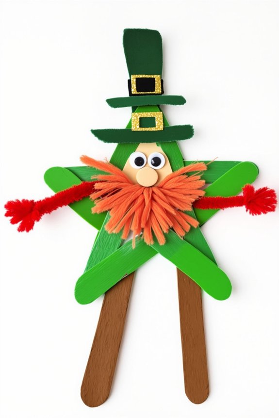 crafty leprechaun popsicle stick