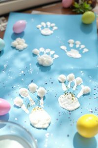 easter bunny footprint decoration