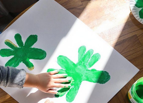 handprint clovers craft project